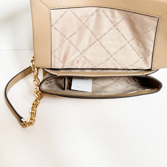 Michael Kors CECE Medium Pocket Shoulder Crossbody Bag Camel Multi - Picture 9 of 10